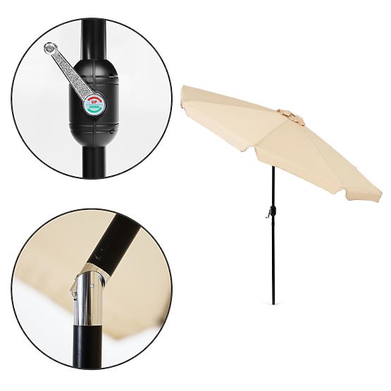 Velký zahradní slunečník 3m šikmý s klikou béžový