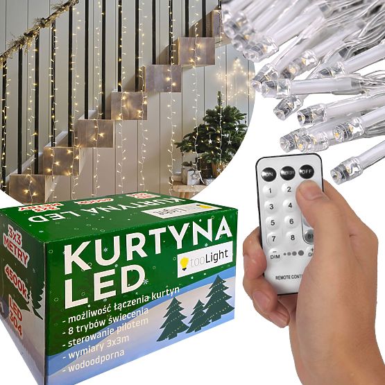 Venkovní závěs 304 LED s dálkovým ovládáním