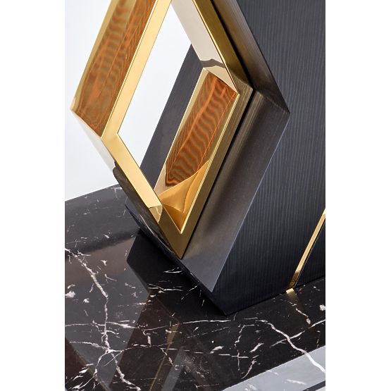 VINCENZO rozkládací stůl deska: bílý mramor, noha černá/zlatá (3p=1ks)