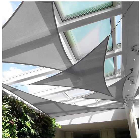 Voděodolná sluneční plachta stříška 4x4x4m ModernHome - šedá