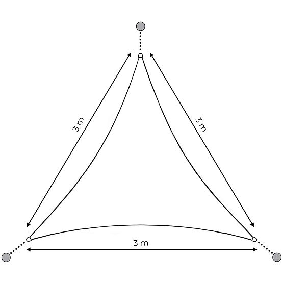 Voděodolná stínící plachta 3x3x3m ModernHome - béžová