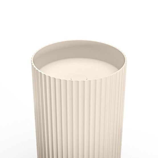 Volně stojící umyvadlo Ciriola, kompozitní, 45x90 cm, béžovošedé, taupe, rýhované