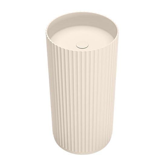 Volně stojící umyvadlo Ciriola, kompozitní, 45x90 cm, béžovošedé, taupe, rýhované