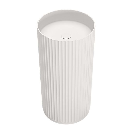 Volně stojící umyvadlo Ciriola, kompozitní, 45x90 cm, bílá, rýhovaná