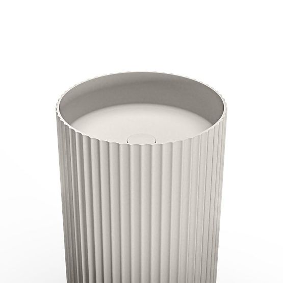 Volně stojící umyvadlo Ciriola, kompozitní, 45x90 cm, světle šedé, rýhované