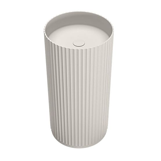 Volně stojící umyvadlo Ciriola, kompozitní, 45x90 cm, světle šedé, rýhované