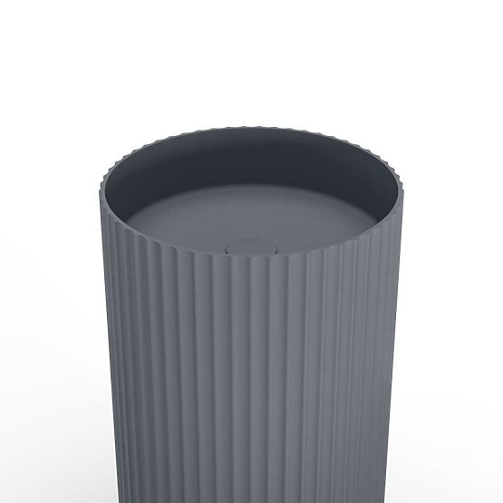 Volně stojící umyvadlo Ciriola, kompozitní, 45x90 cm, tmavě šedé, rýhované