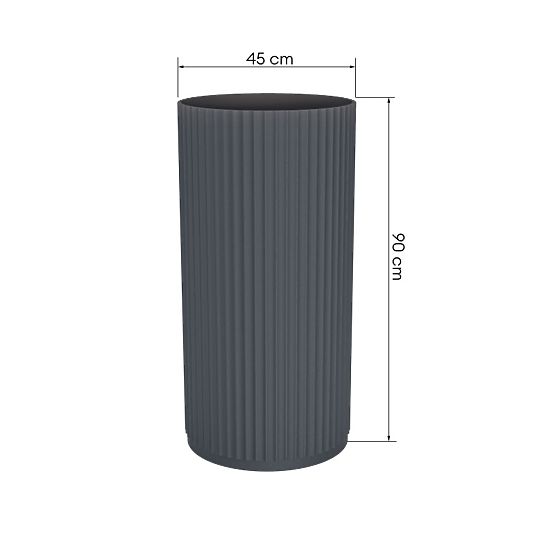 Volně stojící umyvadlo Ciriola, kompozitní, 45x90 cm, tmavě šedé, rýhované