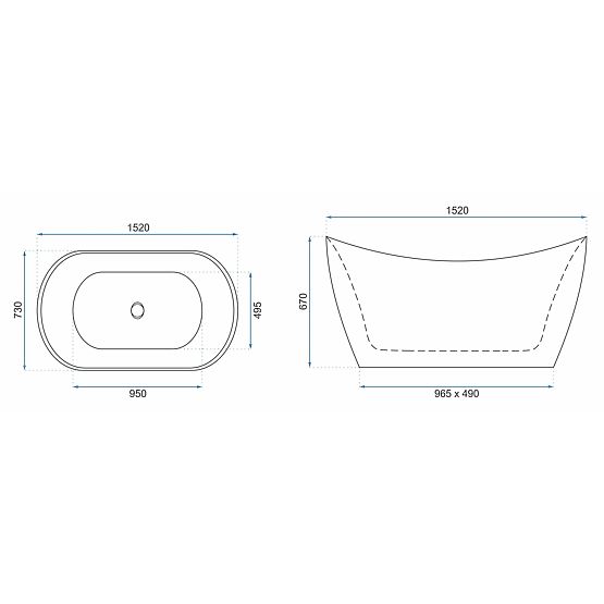 Volně stojící vana Rea Ferrano 150
