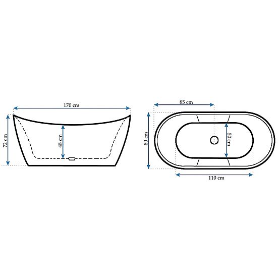 Volně stojící vana Rea Ferrano 170