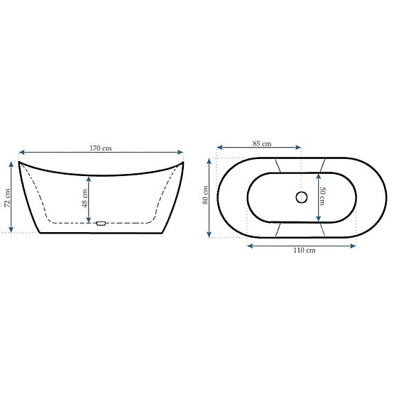 Volně stojící vana Rea Ferrano Slim 170