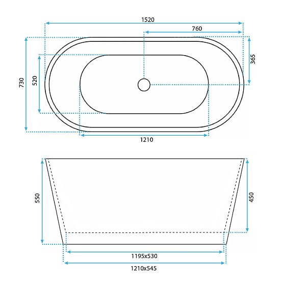 Volně stojící vana Rea MILANO 150