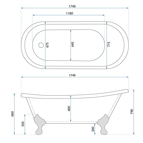 Volně stojící vana Rea Sparta 175