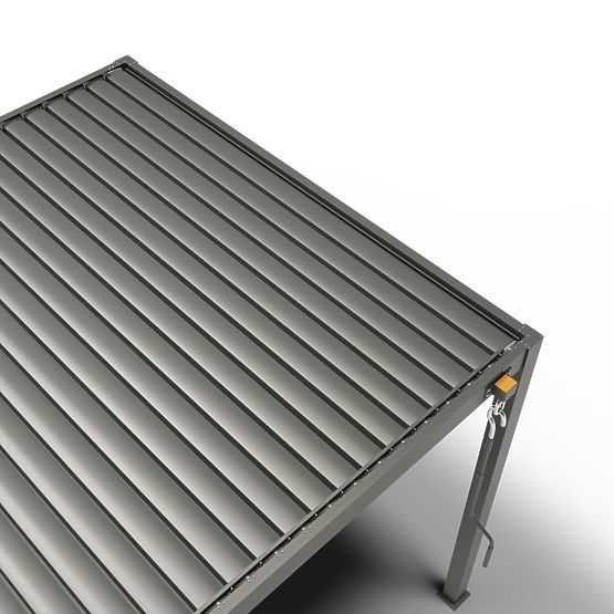 Volně stojící zahradní pergola Antilla z hliníku, 4x3 m, bioklimatická, pohyblivé lamely, antracitov