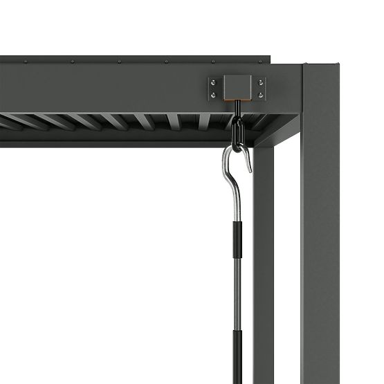 Volně stojící zahradní pergola Antilla z hliníku, 5x3 m, bioklimatická, pohyblivé lamely, antracitov