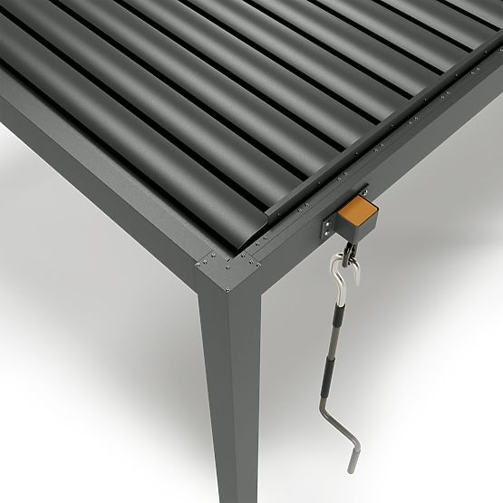 Volně stojící zahradní pergola Antilla z hliníku, 6x3 m, bioklimatická, pohyblivé lamely, antracitov