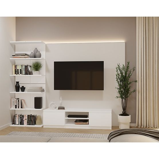 VYSOKÝ BÍLÝ REGÁL 6P 180 cm 6 Polic na Knihy a Dokumenty do Kanceláře a Obývacího Pokoje