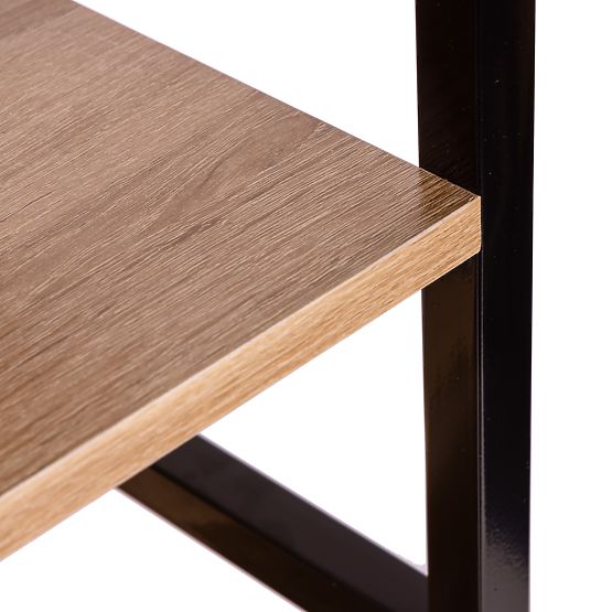 Vysoký loftový regál 5 polic kov MDF ModernHome