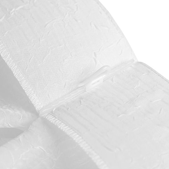 Záclona KRESZ bílá barva klasický styl flex flex 5,5 cm s dvojitým záhybem drcený voál 140x270