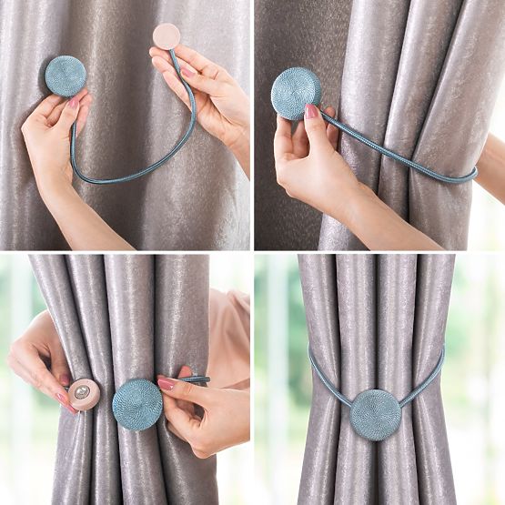 Záclony - doplňky CALGARY barva světle modrá ameliahome