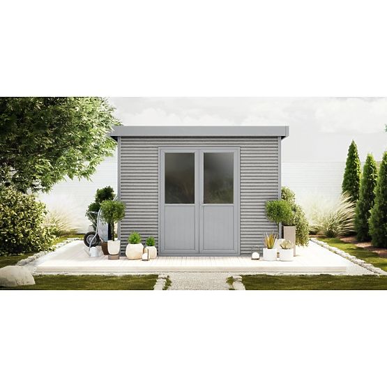 Zahradní domek Ardena 3x3 m 9 m², tmavě šedý, kompozitní dřevo, hliník, snadná montáž