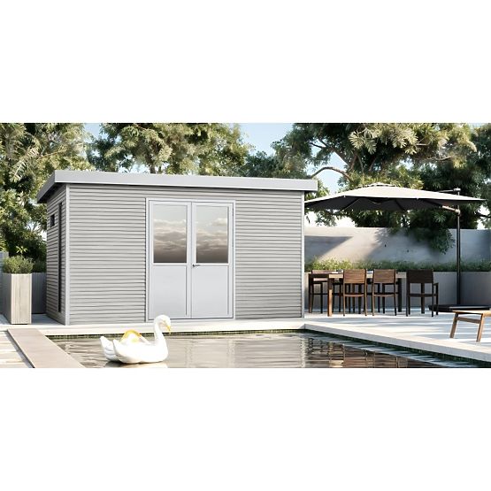 Zahradní domek Ardena 4x3 m 12 m², tmavě šedý, kompozitní dřevo, hliník, snadná montáž