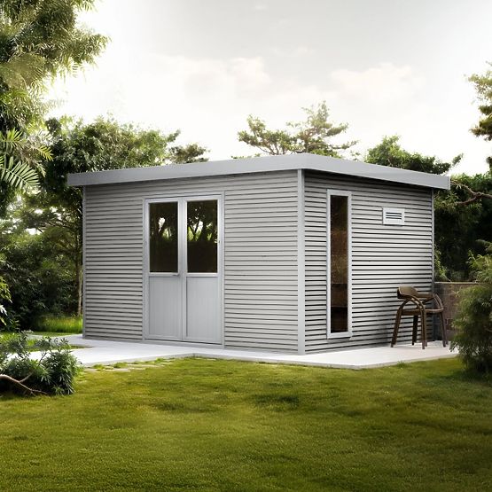 Zahradní domek Ardena 4x3 m 12 m², tmavě šedý, kompozitní dřevo, hliník, snadná montáž