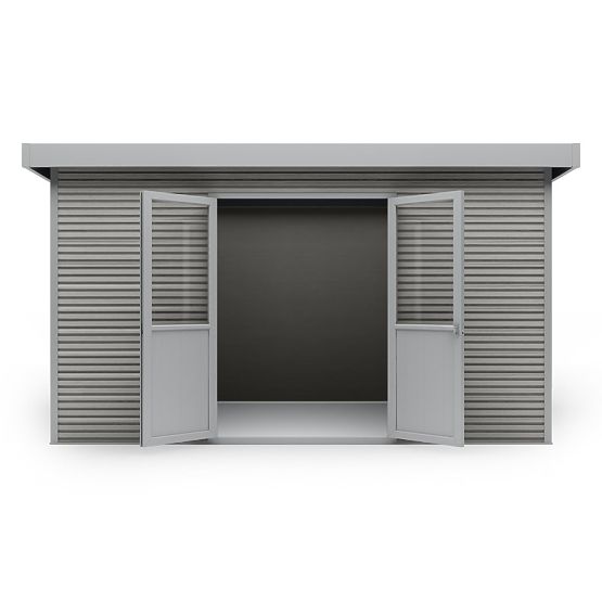 Zahradní domek Ardena 4x3 m 12 m², tmavě šedý, kompozitní dřevo, hliník, snadná montáž