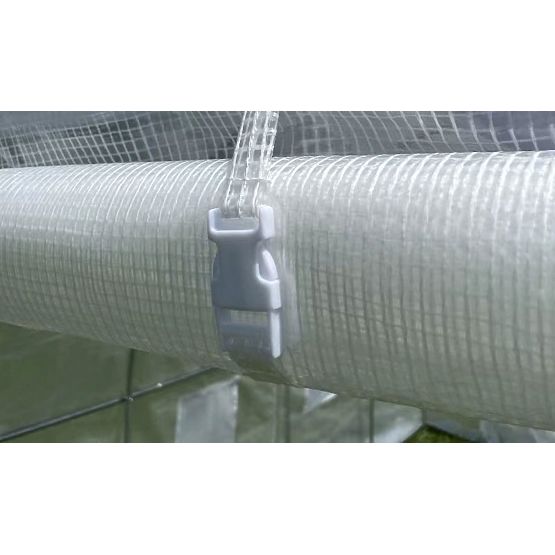 Zahradní fóliovník tunel 3x2x2 m víceúčelový kovový rám bílá fólie 2 vstupy