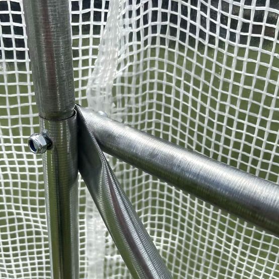 Zahradní fóliovník tunel 3x2x2 m víceúčelový kovový rám bílá fólie 2 vstupy