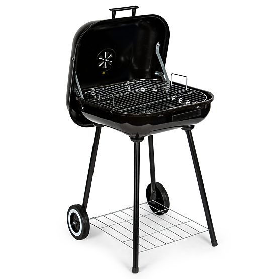 Zahradní gril s víkem na pantech + kolečka