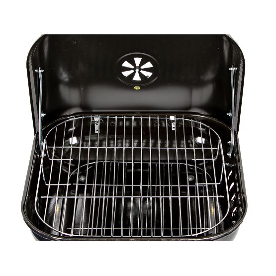 Zahradní gril s víkem na pantech + kolečka