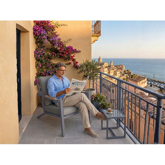 Zahradní hliníkové křeslo MISTERIOSO pohodlné sedadlo