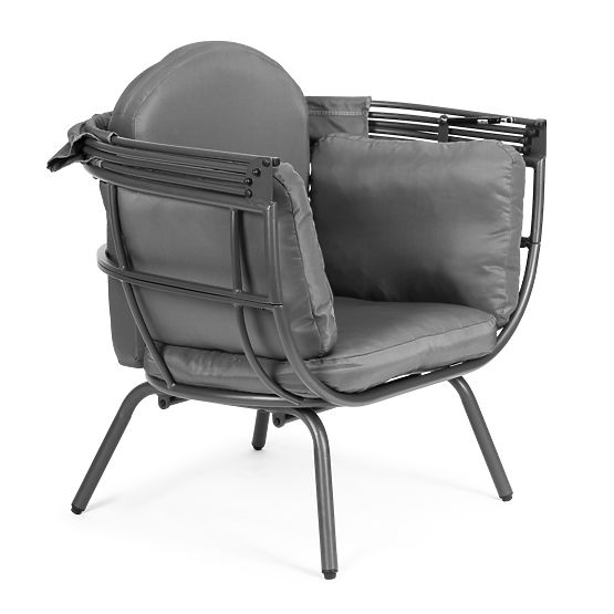 Zahradní křeslo kokon se skládací stříškou šedé ModernHome