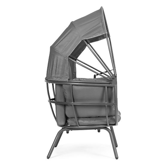 Zahradní křeslo kokon se skládací stříškou šedé ModernHome