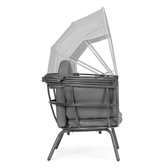 Zahradní křeslo kokon se skládací stříškou šedé ModernHome