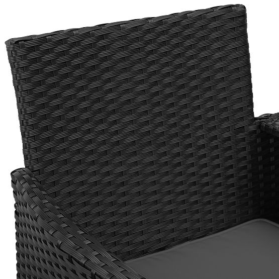 Zahradní lavice z technoratanu pohovka CORDOBA černá s šedými polštáři