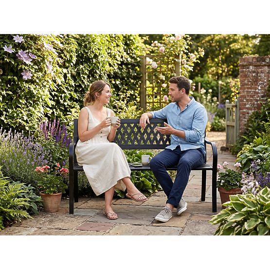 Zahradní lavička ocelová ROMBO