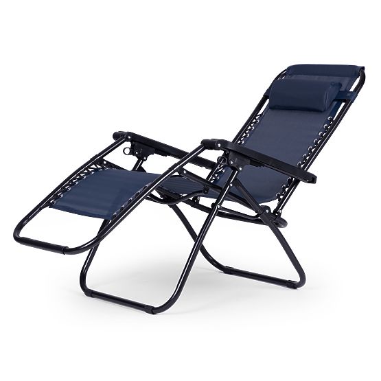 Zahradní lehátko křeslo s nastavitelným opěradlem ZERO GRAVITY ModernHome - modré