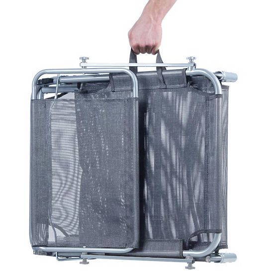 Zahradní lehátko s nastavitelnou stříškou šedé