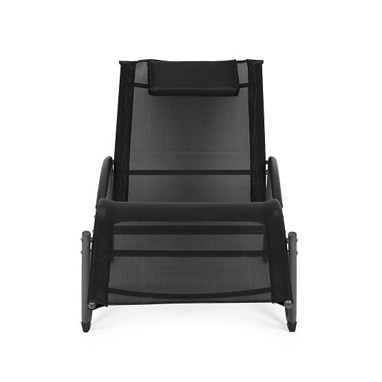 Zahradní lehátko s opěrkou hlavy ocelová konstrukce černé MultiGarden