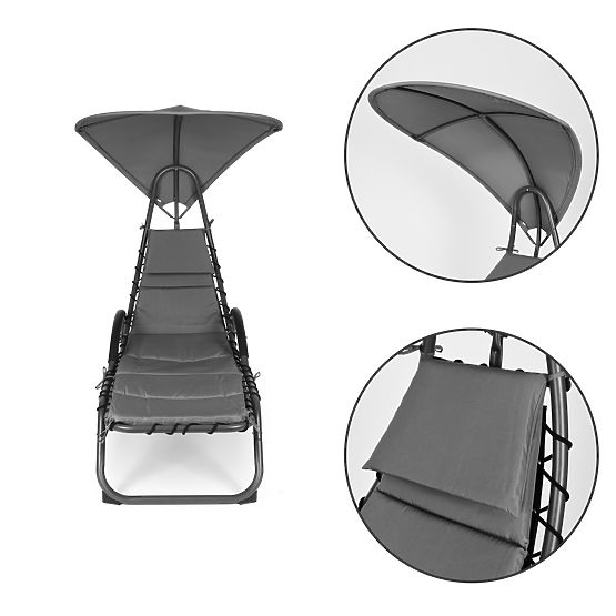 Zahradní lehátko s velkou oválnou stříškou ModernHome