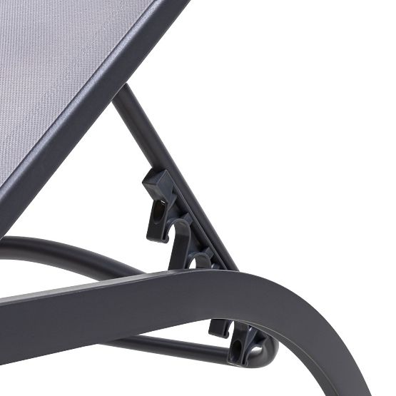 Zahradní lehátko Sandy nastavitelné, šedé/tmavě šedé