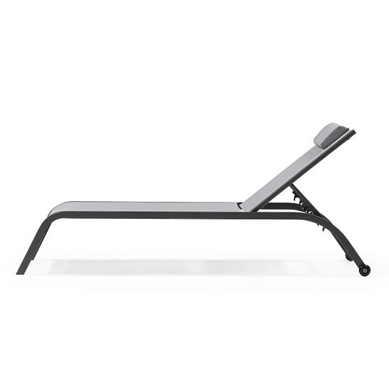 Zahradní lehátko Sandy nastavitelné, šedé/tmavě šedé