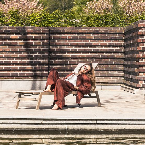 Zahradní lehátko Shelly nastavitelné, hliníkové, béžové