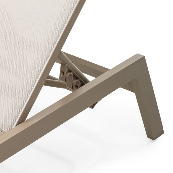 Zahradní lehátko Shelly nastavitelné, hliníkové, béžové
