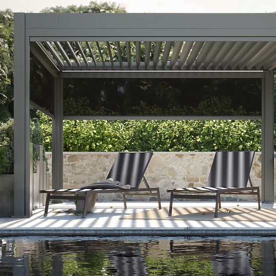 Zahradní lehátko Shelly nastavitelné, hliníkové, grafitové