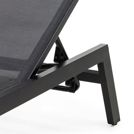 Zahradní lehátko Shelly nastavitelné, hliníkové, grafitové