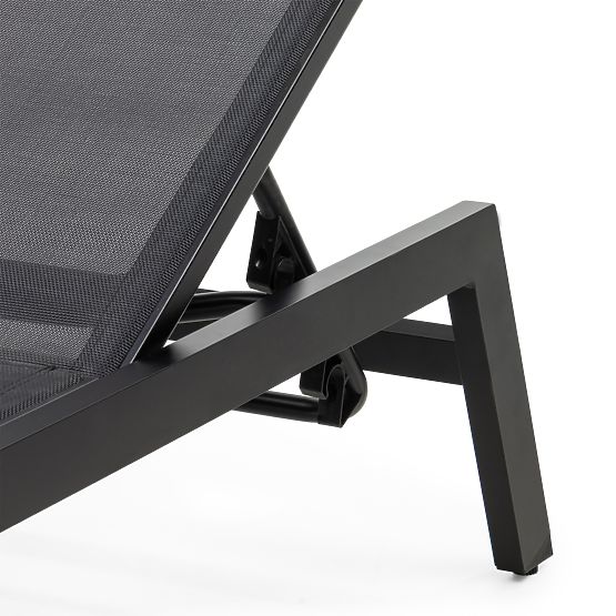 Zahradní lehátko Shelly nastavitelné, hliníkové, grafitové