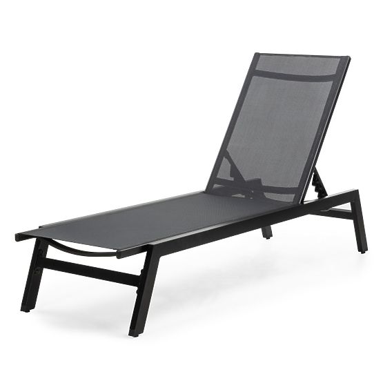 Zahradní lehátko Shelly nastavitelné, hliníkové, grafitové